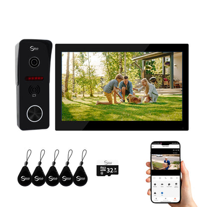 Anjielo Video Doorbell Apartment Intercom 7 inch Touch Monitor 1080P Door Camera TUYA Smart Home Door Phone Kits 3 in 1 Unlock RFID Card for Home Villa