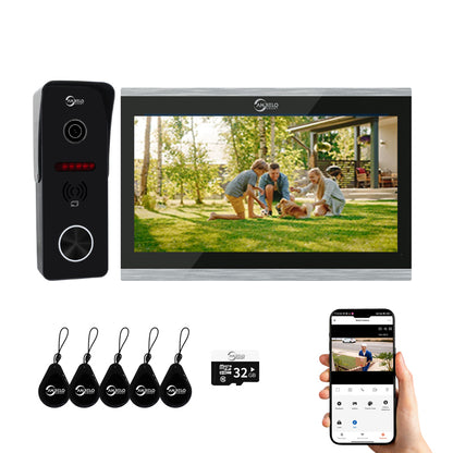 Anjielo Video Doorbell Apartment Intercom 7 inch Touch Monitor 1080P Door Camera TUYA Smart Home Door Phone Kits 3 in 1 Unlock RFID Card for Home Villa