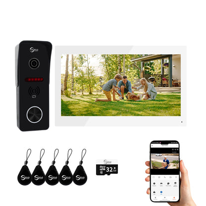 Anjielo Video Doorbell Apartment Intercom 7 inch Touch Monitor 1080P Door Camera TUYA Smart Home Door Phone Kits 3 in 1 Unlock RFID Card for Home Villa