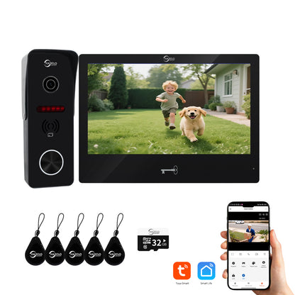 Anjielo Video Doorbell Apartment System Touch Monitor Wireless WiFi 1080P Camera Support Real-time Monitoring