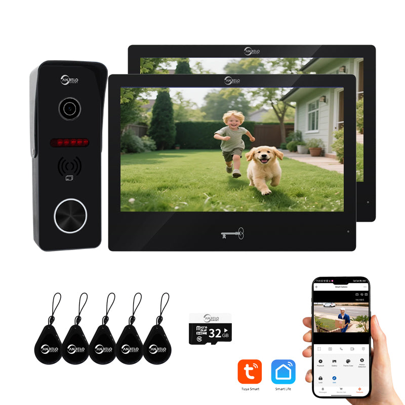 Anjielo Video Doorbell Apartment System Touch Monitor Wireless WiFi 1080P Camera Support Real-time Monitoring