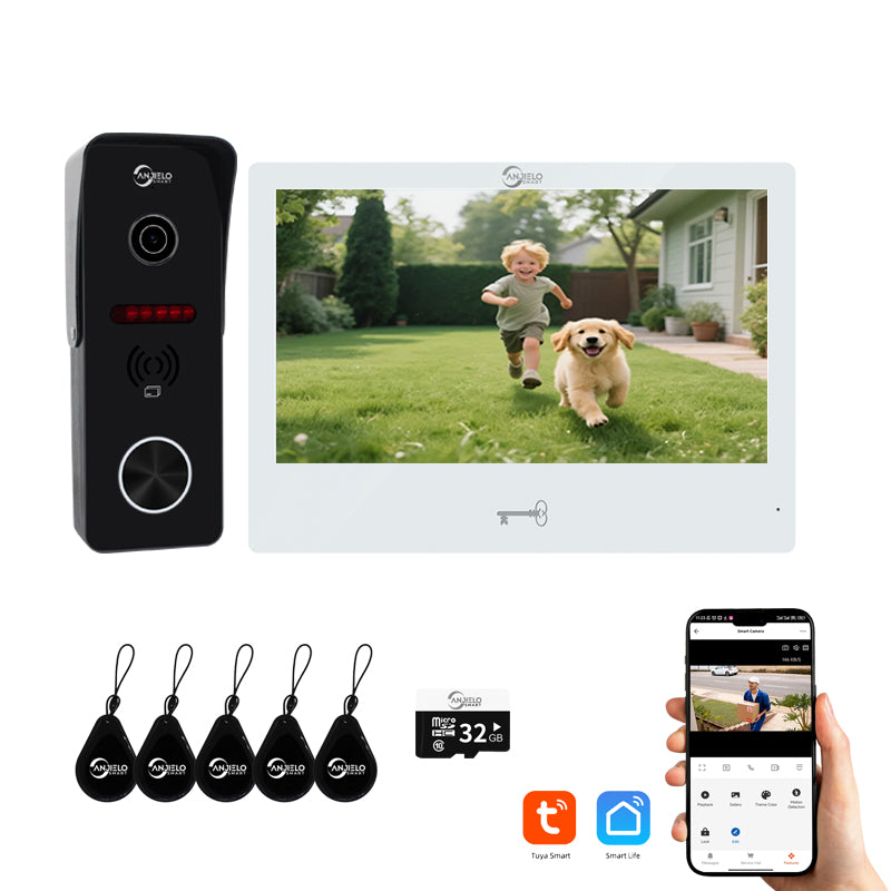 Anjielo Video Doorbell Apartment System Touch Monitor Wireless WiFi 1080P Camera Support Real-time Monitoring
