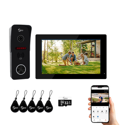 Anjielo Video Doorbell Apartment Intercom 7 inch Touch Monitor 1080P Door Camera TUYA Smart Home Door Phone Kits 3 in 1 Unlock RFID Card for Home Villa