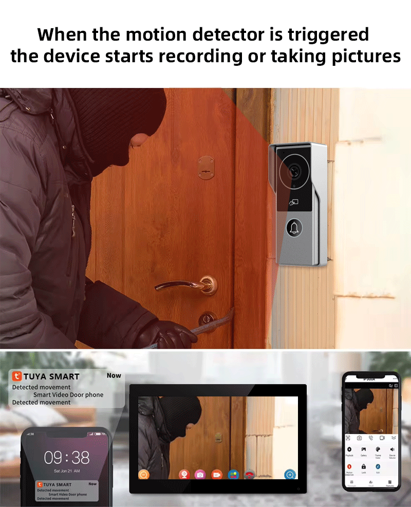 Anjielo 4/2 wired Video Intercom System Doorell TUYA Smart Home Camera for Apartment