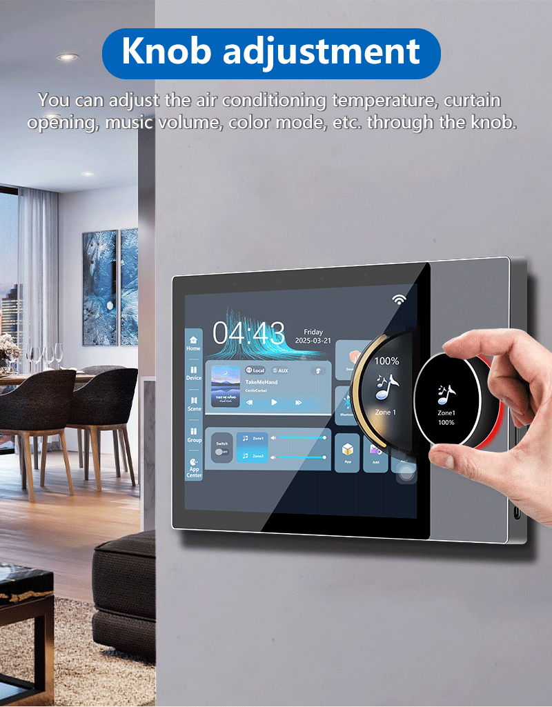Anjielo 10 Inch Smart Home Touch Control Panel Tuya Wifi Wall Amplifier Built in Zigbee Gateway Support Remote Control