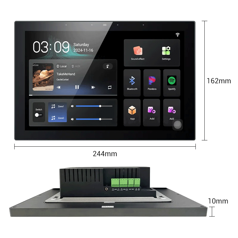 Anjielo 10 Inch Smart Home Touch Control Panel Tuya Wifi Wall Amplifier Built in Zigbee Gateway Support Remote Control