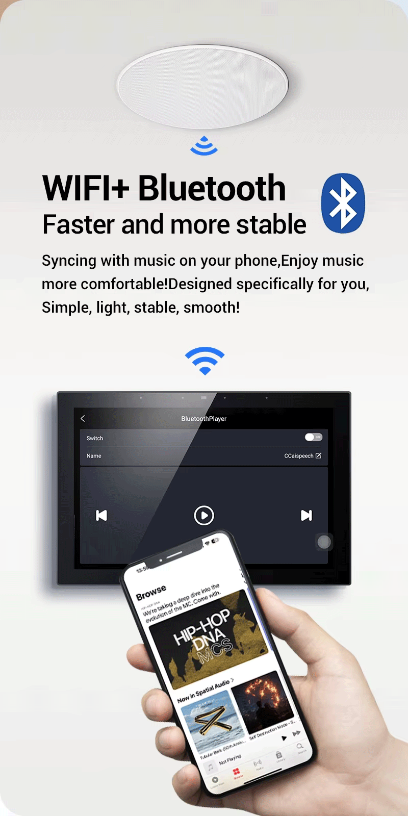 Anjielo 10 Inch Smart Home Touch Control Panel Tuya Wifi Wall Amplifier Built in Zigbee Gateway Support Remote Control
