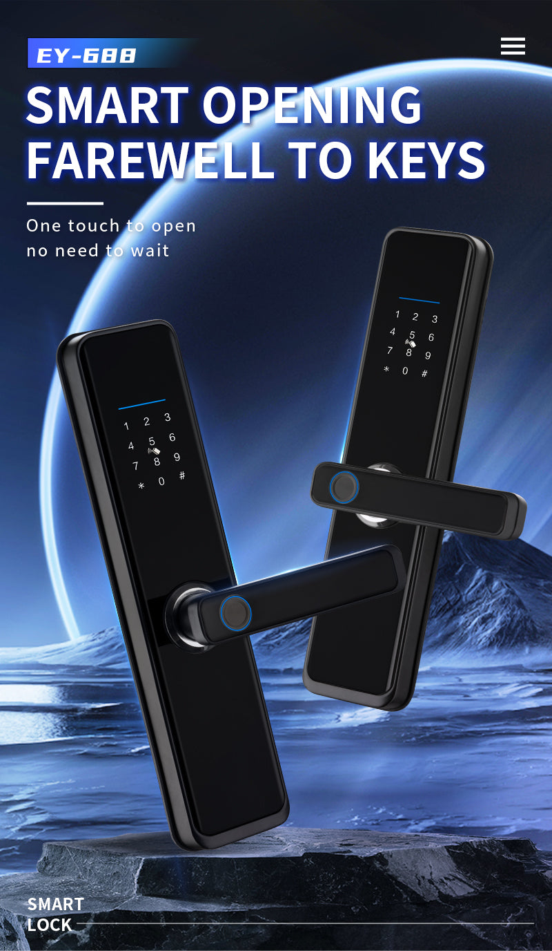 Waterproof Smart lockWIFI APP Smart Door Lock Aluminum Fingerprint Inside Digital Handle Keyless Tuya Smart Door Lock