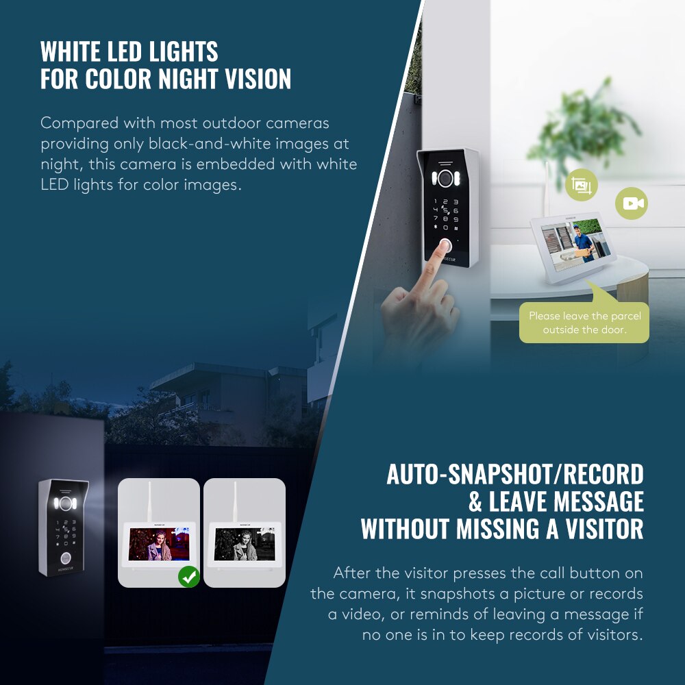 ANJIELO SMART Videodeurbel 1080p met touchscreen van 7 inch (7 inch), videodeurbel, intercom, ondersteunt IC-kaartontgrendeling, bewegingsdetectie PIR (2, zwart ANJIELO SMART Videodeurbel 1080p met touchscreen van 7 inch (7 inch), videodeurbel, intercom, ondersteunt IC-kaartontgrendeling, bewegingsdetectie PIR (2, zwart