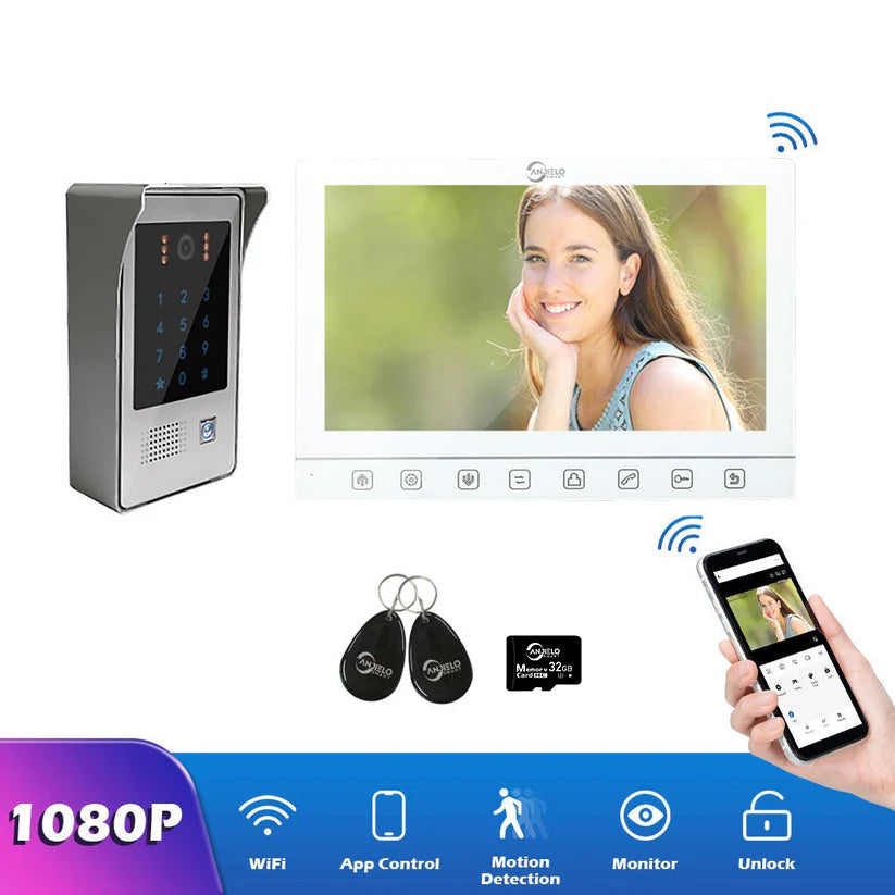 10 inch Screen Tuya 1080P Wifi Video Intercom Smart Home Door Bell Night Vision Camera with Monitor for Home Security