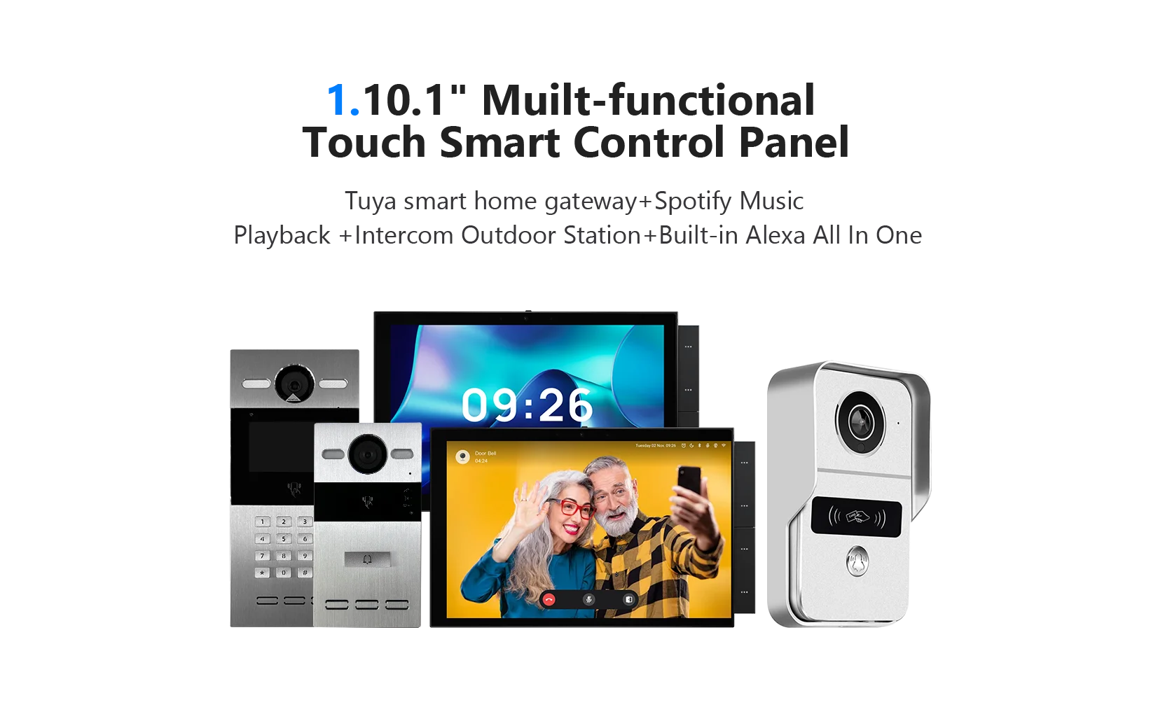 Anjielo 2025 10.1" Tuya Smart Home Automation In-Wall Mount Central Control Switch Panel with Zigbee Hub Gateway Built-in Alexa Voice