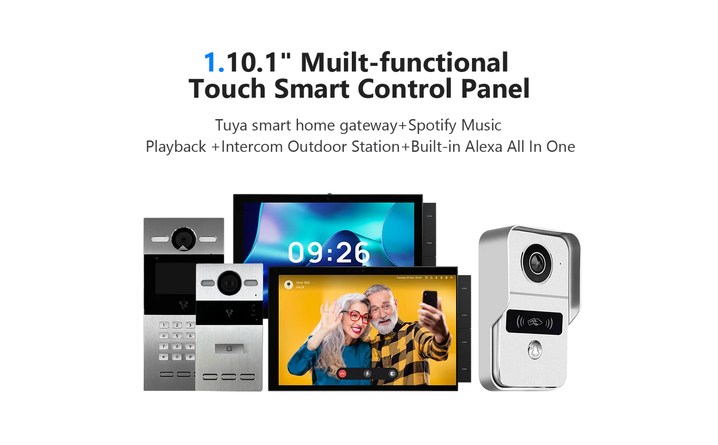 Anjielo 2025 10.1" Tuya Smart Home Automation In-Wall Mount Central Control Switch Panel with Zigbee Hub Gateway Built-in Alexa Voice