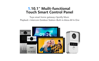 Anjielo 2025 10.1" Tuya Smart Home Automation In-Wall Mount Central Control Switch Panel with Zigbee Hub Gateway Built-in Alexa Voice