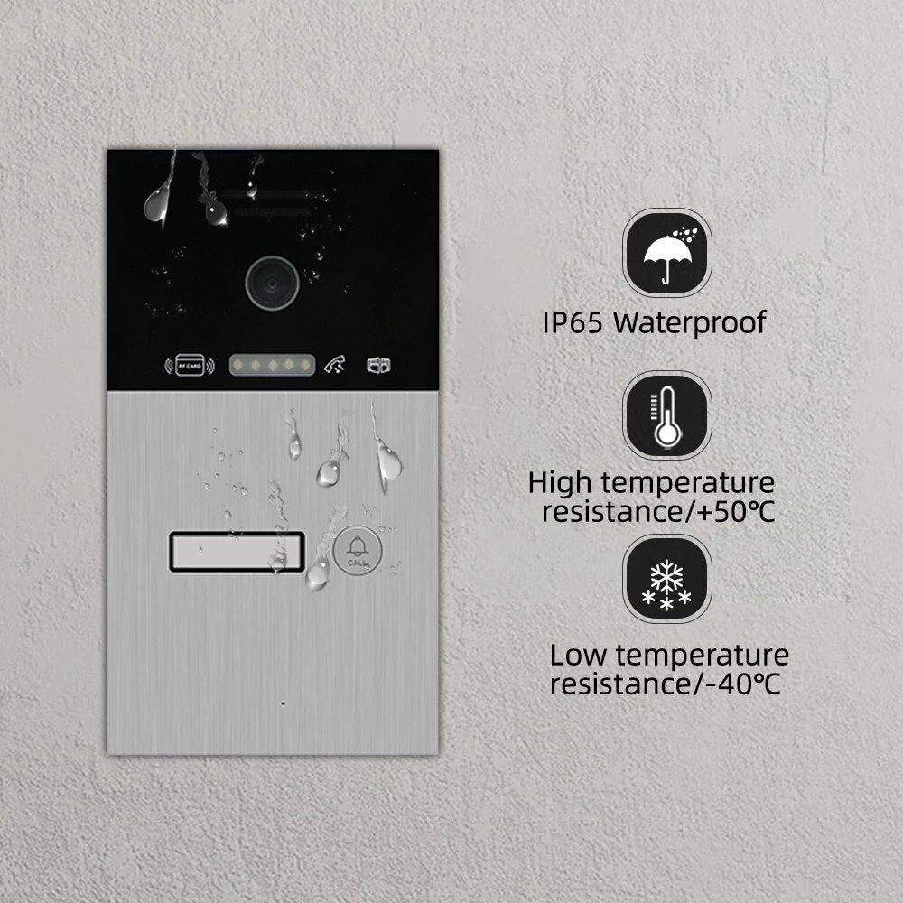 ANJIELOSMART Video Doorbell 1080P FHD Outdoor Waterproof Fingerprint Smart Home DoorBell Panel for Video Intercom System with IC Card