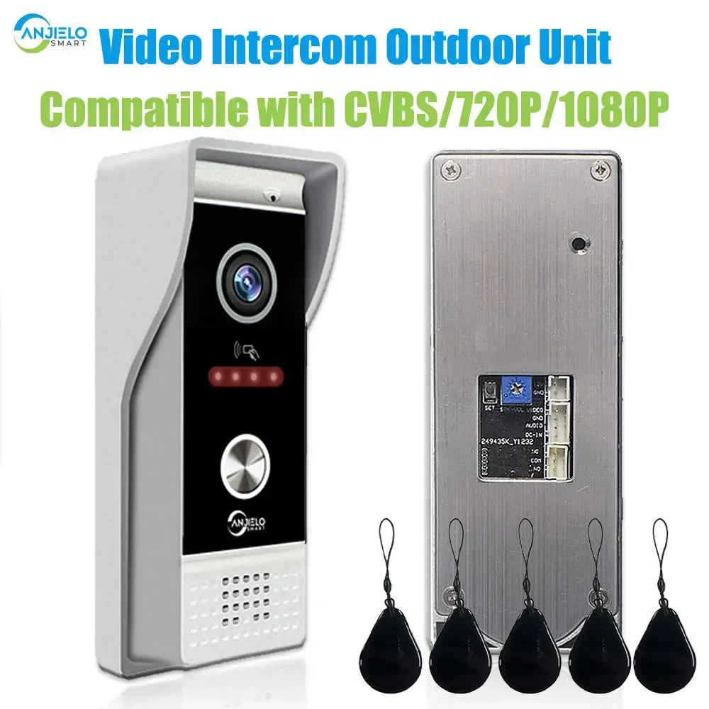 Door Intercom Unit Metal Doorbell Video Intercom Outdoor Unit Compatible CVBS/720P/1080P ...