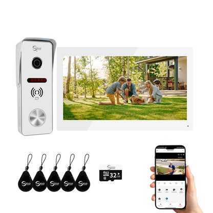 Anjielo Video Doorbell Apartment Intercom 7 inch Touch Monitor 1080P Door Camera TUYA Smart Home Door Phone Kits 3 in 1 Unlock RFID Card for Home Villa