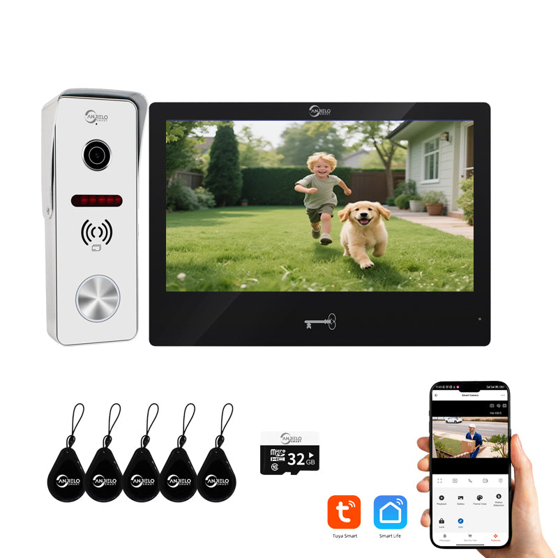Anjielo Video Doorbell Apartment System Touch Monitor Wireless WiFi 1080P Camera Support Real-time Monitoring