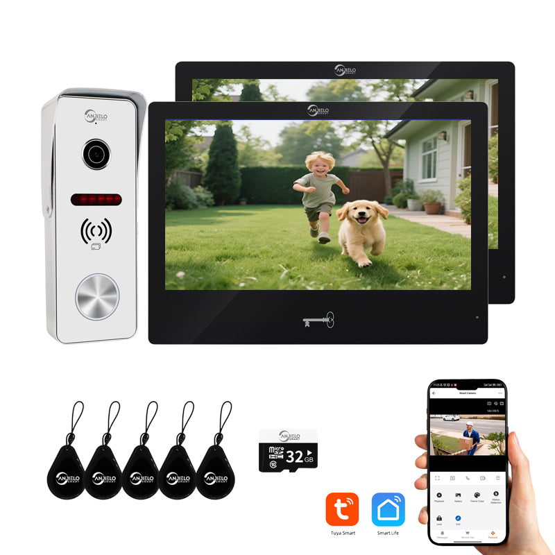 Anjielo Video Doorbell Apartment System Touch Monitor Wireless WiFi 1080P Camera Support Real-time Monitoring