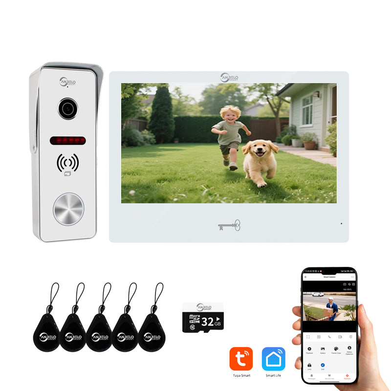 Anjielo Video Doorbell Apartment System Touch Monitor Wireless WiFi 1080P Camera Support Real-time Monitoring
