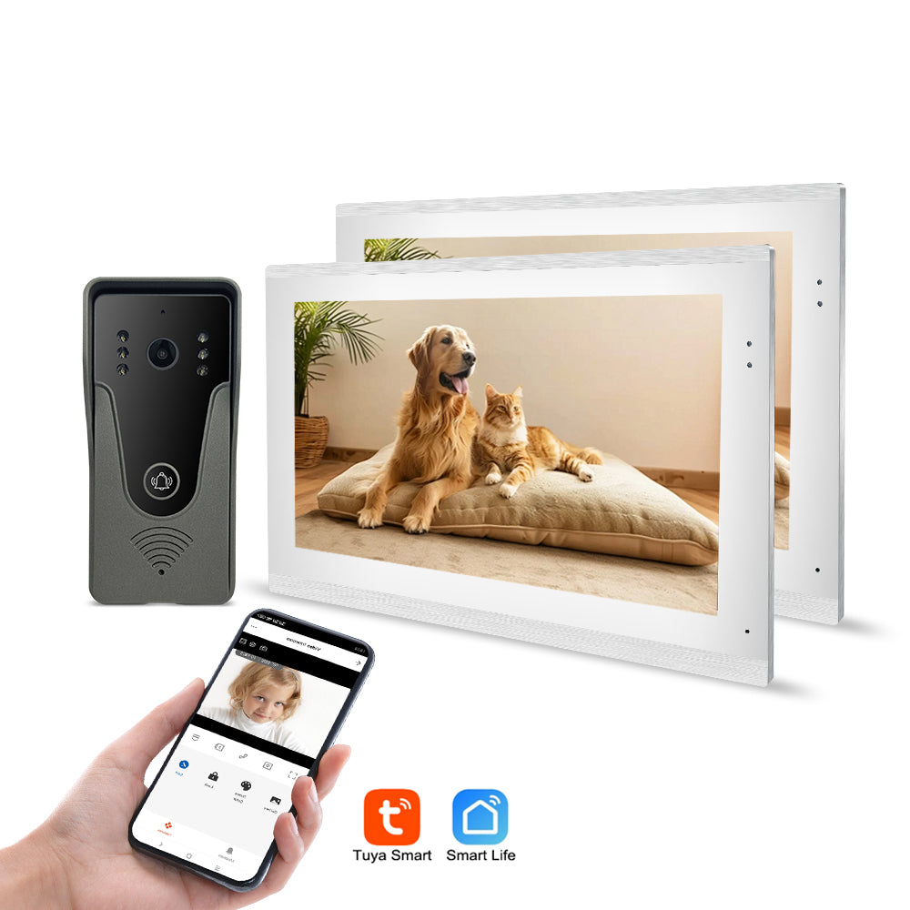 10 inch HD video intercom 1080P home doorbell Tuya app wireless video intercom unlocking mobile detection