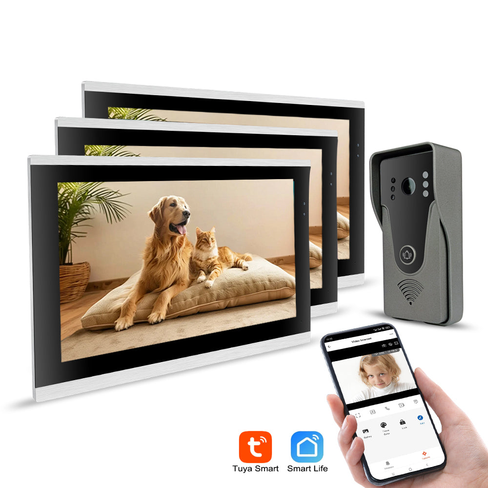 10 inch HD video intercom 1080P home doorbell Tuya app wireless video intercom unlocking mobile detection
