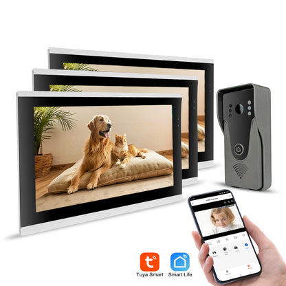 10 inch HD video intercom 1080P home doorbell Tuya app wireless video intercom unlocking mobile detection