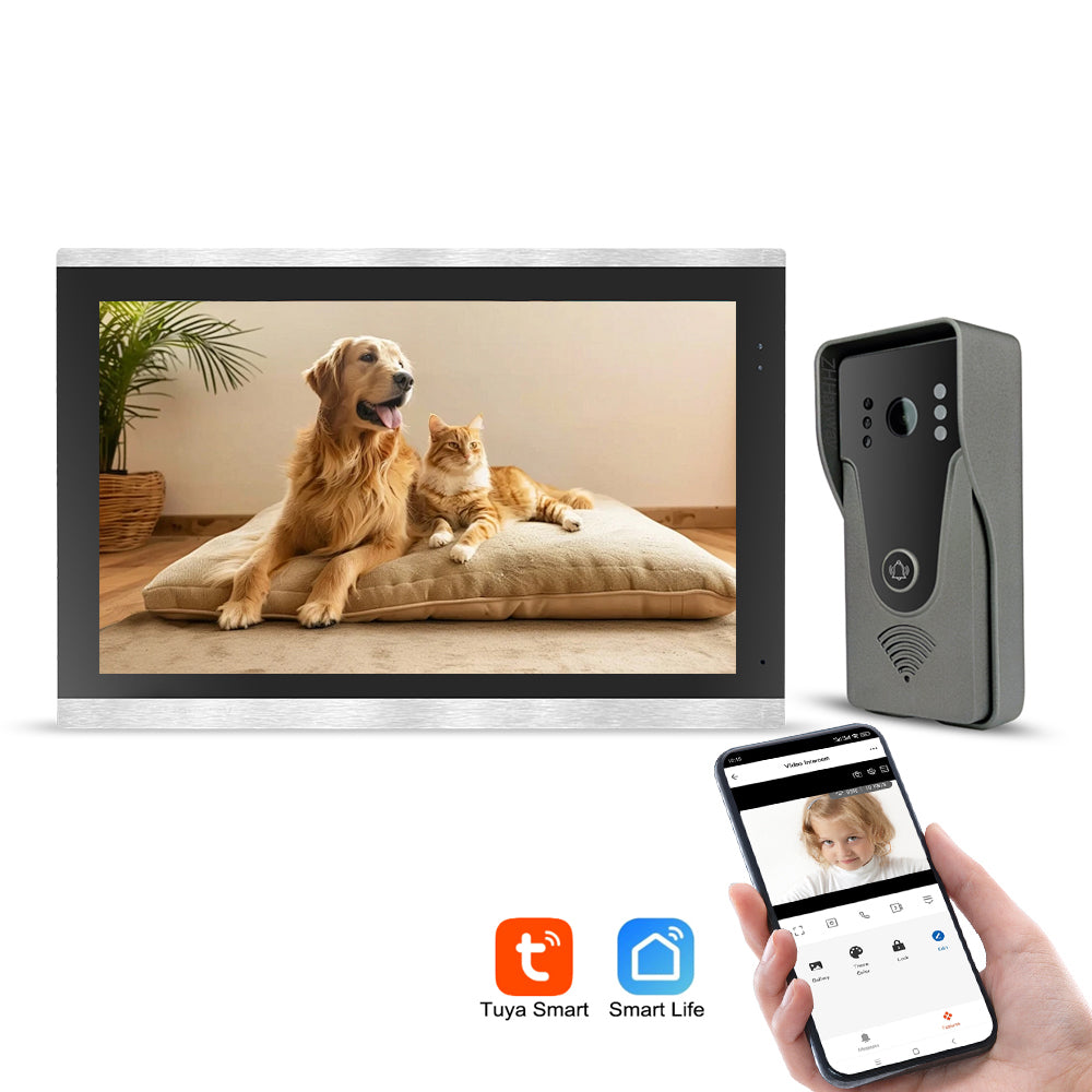 10 inch HD video intercom 1080P home doorbell Tuya app wireless video intercom unlocking mobile detection