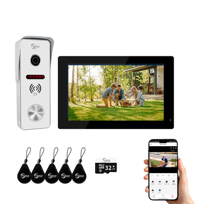 Anjielo Video Doorbell Apartment Intercom 7 inch Touch Monitor 1080P Door Camera TUYA Smart Home Door Phone Kits 3 in 1 Unlock RFID Card for Home Villa