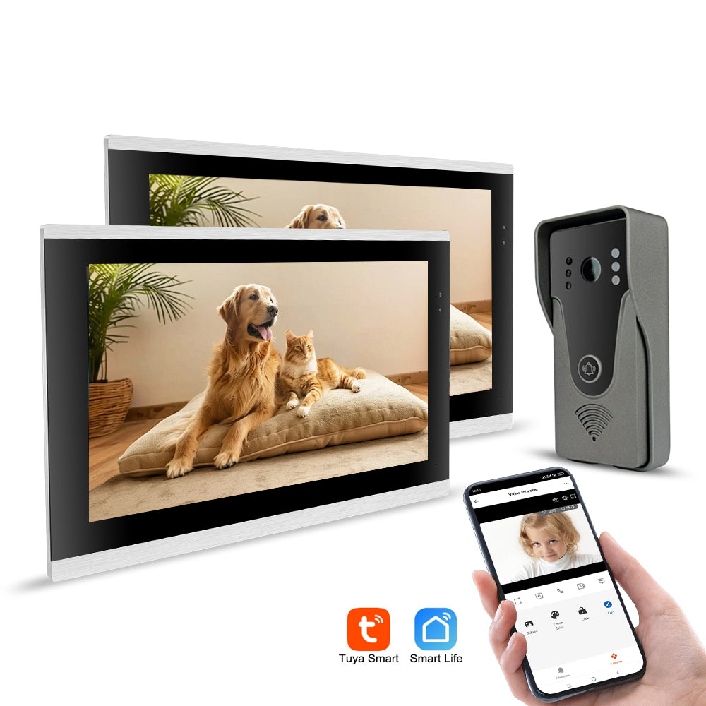 10 inch HD video intercom 1080P home doorbell Tuya app wireless video intercom unlocking mobile detection