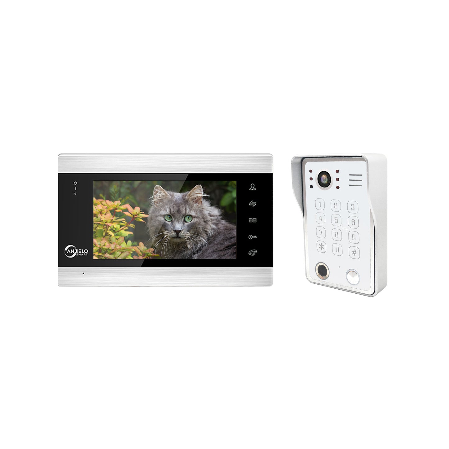 7 inch Touch Button screen Video Door Phone Rfid Card Access Control System Doorbell with Fingerprint and password unlock Video Intercom System
