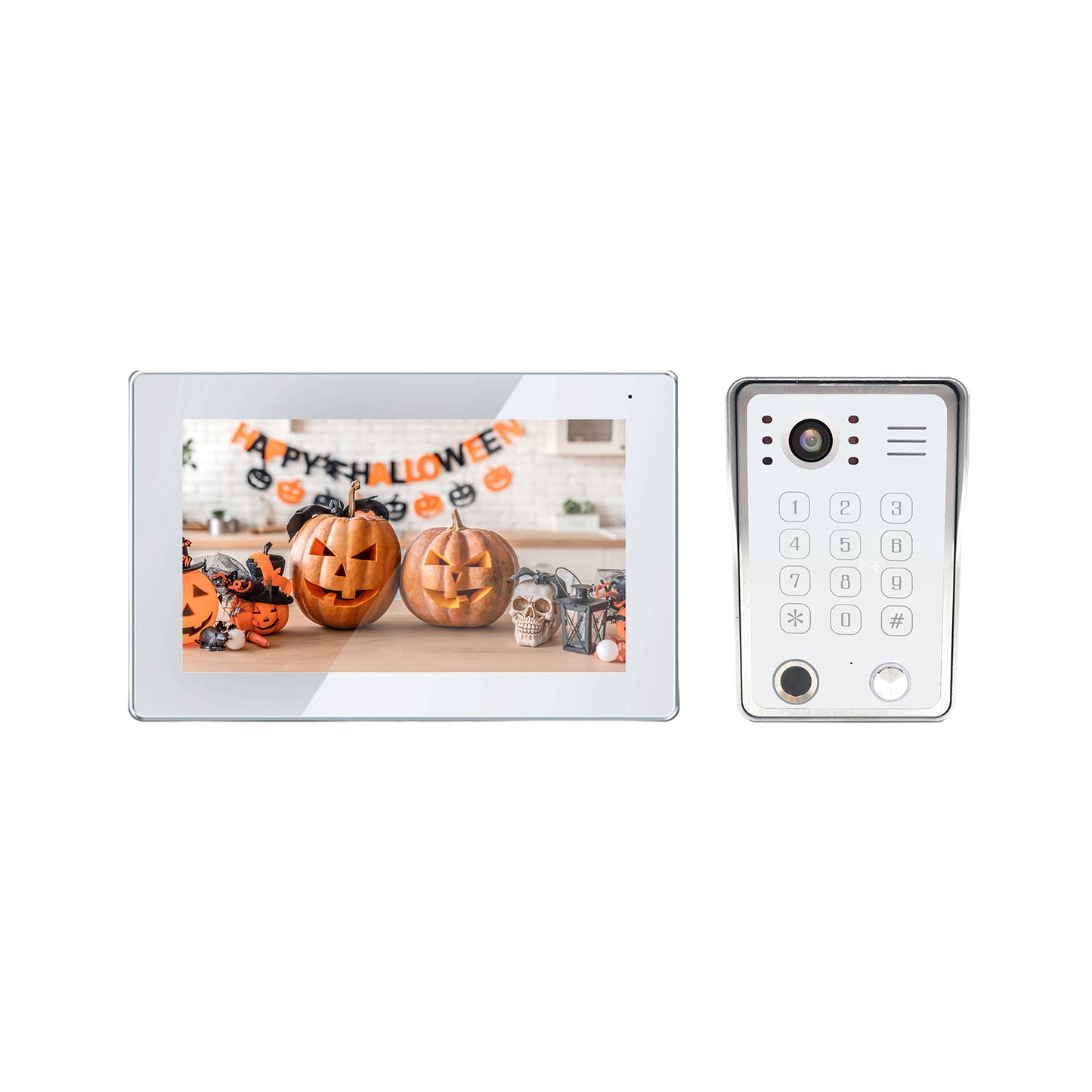 Touch screen  7/10 inch Video Doorbell with Fingerprint ,password unlock and RFID Card Access Control System Video Intercom System For Home