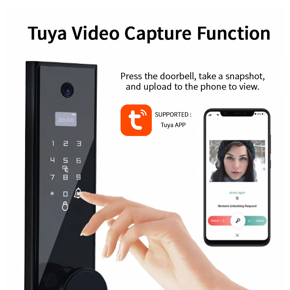 AnjieloSmart Tuya Door Lock Wifi Fingerprint Fully Automatic Intelligent Camera Zigbee Smartlock Smart Door Locks