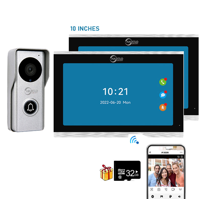 Tuya Smart 7 /10 Inch Full Touch Monitor Video Wifi Intercom Tuya Smart Home video doorbell System 1080P 140° Wired Doorbell Camera