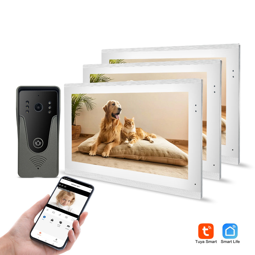 10 inch HD video intercom 1080P home doorbell Tuya app wireless video intercom unlocking mobile detection