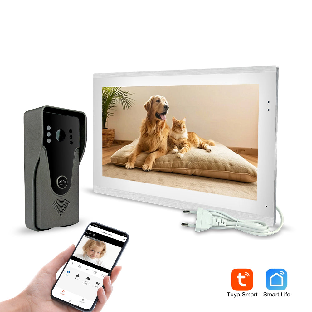 10 inch HD video intercom 1080P home doorbell Tuya app wireless video intercom unlocking mobile detection