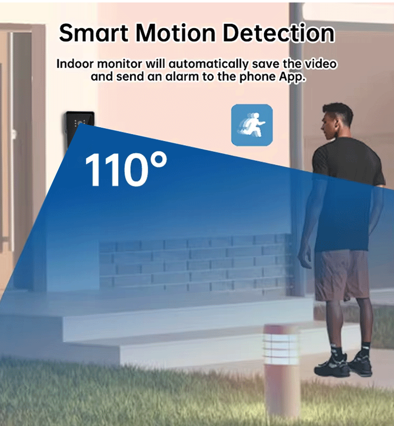 Anjielo two Wire door intercom system Tuya smart home with night vision camera doorbell and RFID card unlocking 7/10 touch screen security system