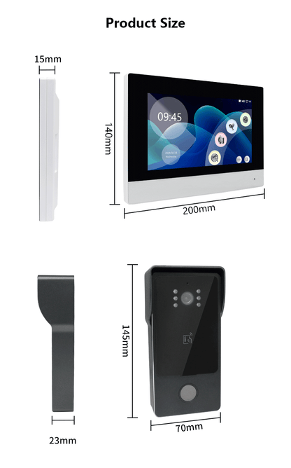 Anjielo two Wire door intercom system Tuya smart home with night vision camera doorbell and RFID card unlocking 7/10 touch screen security system