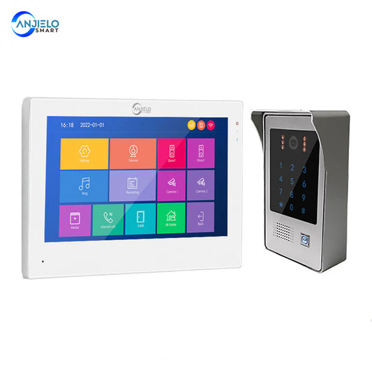 Smart Home 7 inch Wired Video Door Phone Intercom System Video Doorbell Camera IR Night Vision Dual-way Intercom for Apartment Security