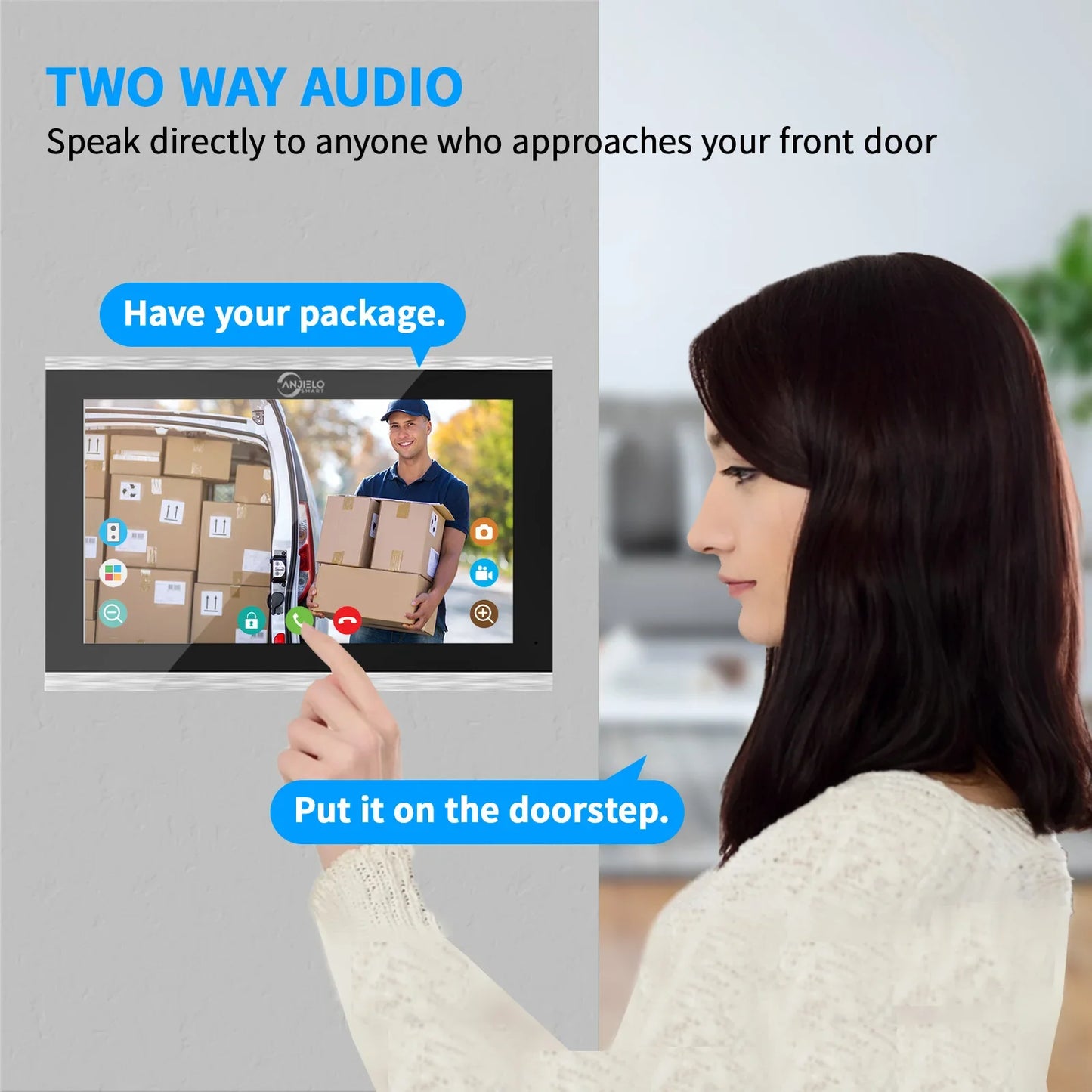 Touch Screen 1080p Video Intercom for Home Apartment Security Doorbell 5in1 IC Fingerprint Password Wifi Tuya 7/10 Inch Monitor