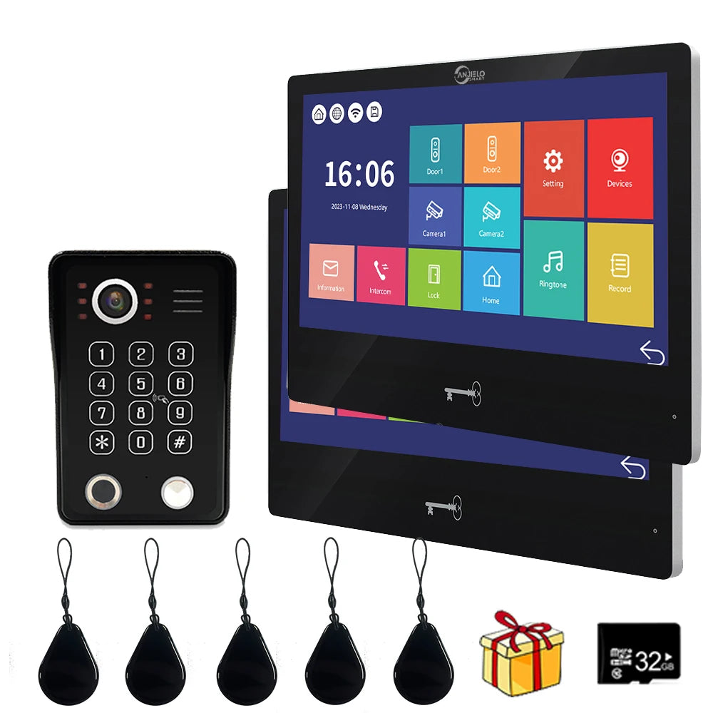 Tuya 10 Inch Video Intercom Touch Screen with Wired Doorbell 1080P APP ...