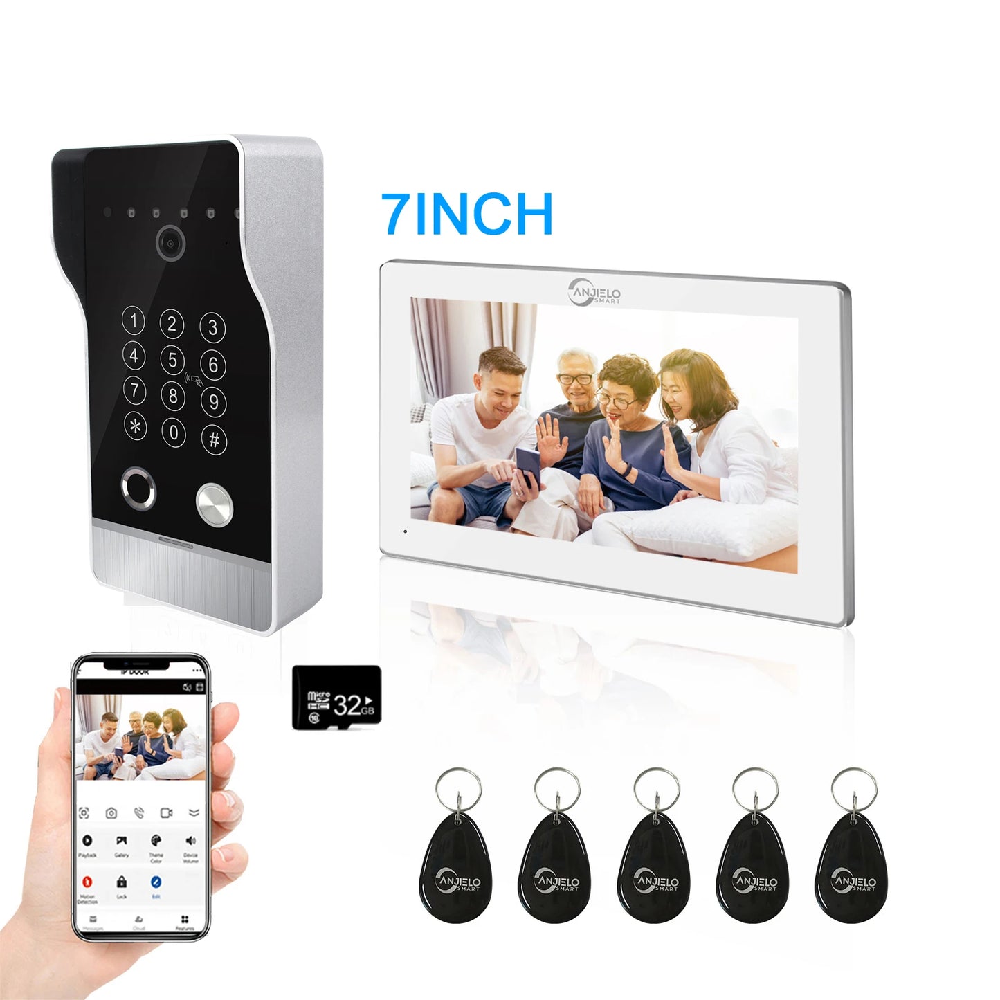 NEW 2023 Large Size FHD 1080P Tuya Smart WiF Video Door phone Doorbell Camera with RFID Card unlcok Fingerprint and Passcode unlock for the Apartment Intercom System for Home Villa