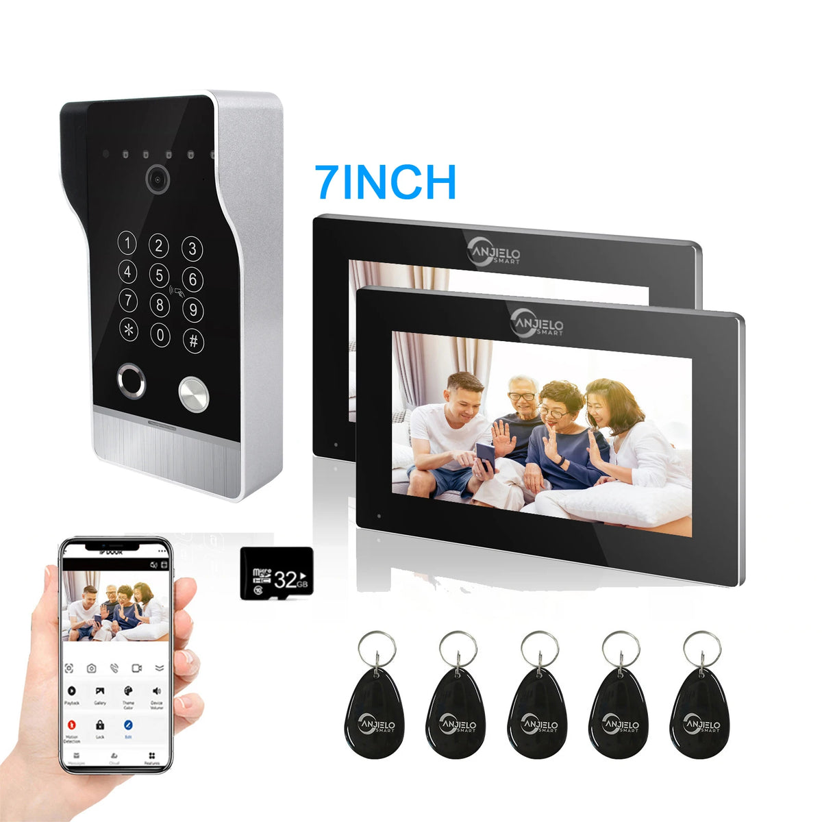 Anjielo Large Size 1080P Tuya Smart WiF Video Door phone Doorbell Came ...