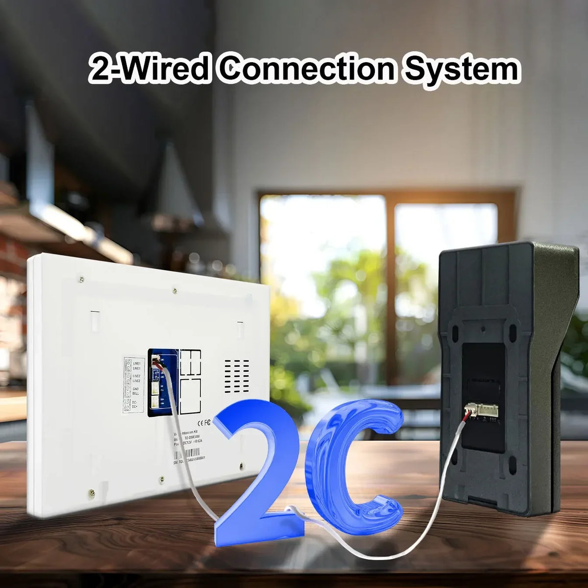 Door Intercom Unit Anjielo Tuya Smart IP Two-line Doorbell Video Intercom System with Pas ...