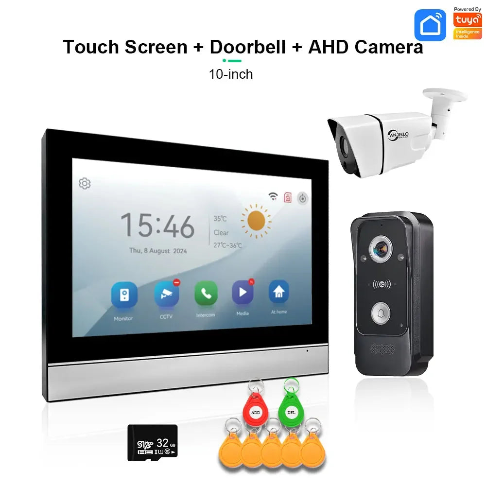 Tuya Smart Wifi Doorbell Video Intercom with CCTV Alarm System 1080P Video Door Entry Intercom with RFID Unlock