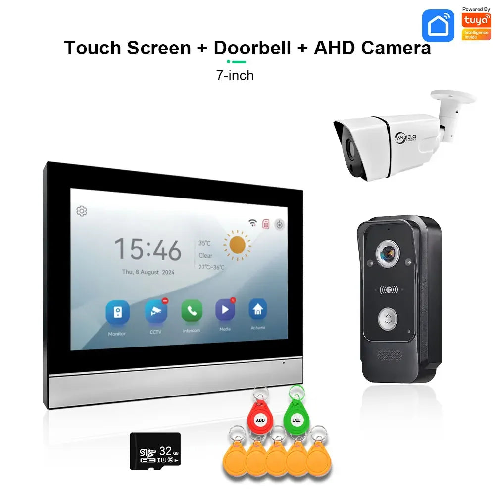 Tuya Smart Wifi Doorbell Video Intercom with CCTV Alarm System 1080P Video Door Entry Intercom with RFID Unlock