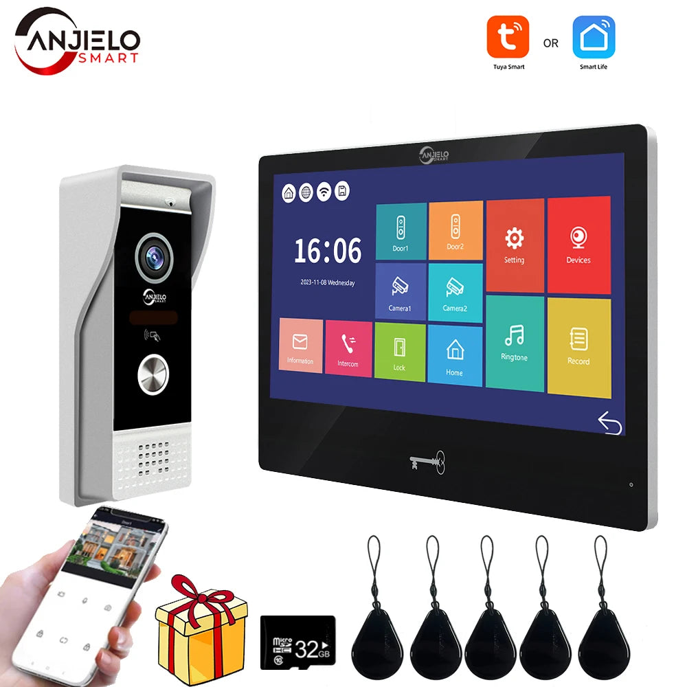 Video Intercom 1080P System DoorPhone for Home Wireless WiFi Smart Vid ...