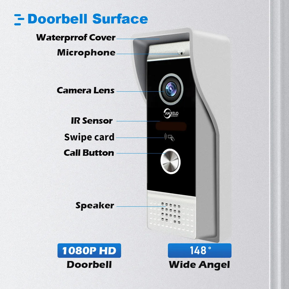 Video Intercom 1080P System DoorPhone for Home Wireless WiFi Smart Vid ...