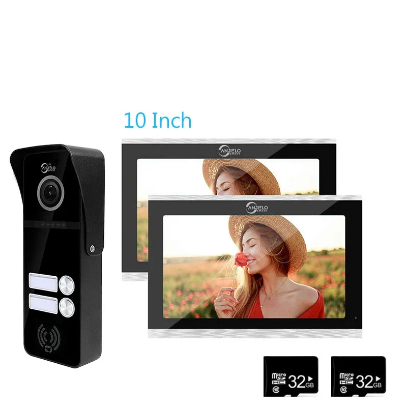 Wifi Intercom Tuya 7/10 Inch Video Tuya Smart Home video 2 doorbell System 1080P 160°Wired Doorbell Camera Full Touch Monitor