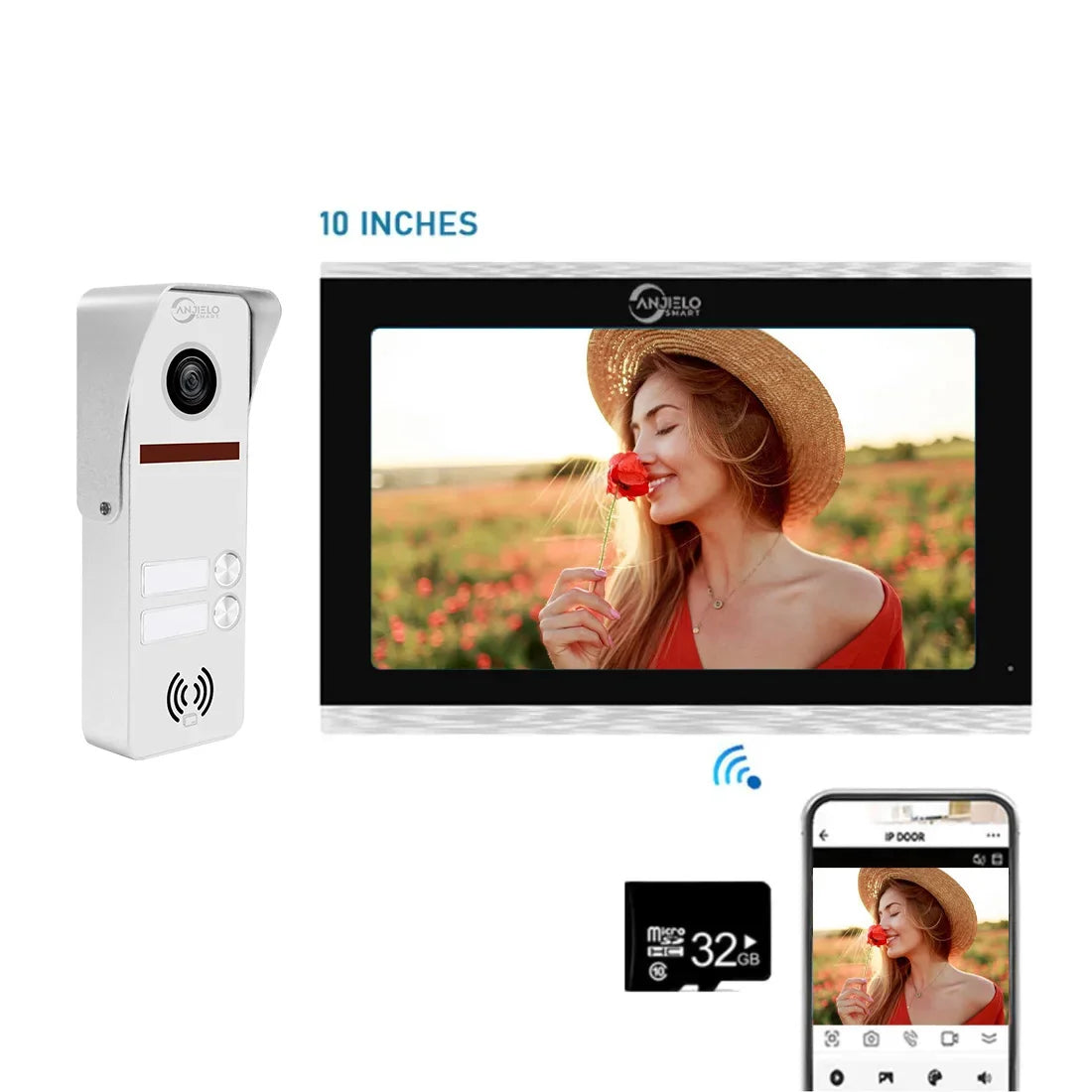 Wifi Intercom Tuya 7/10 Inch Video Tuya Smart Home video 2 doorbell System 1080P 160°Wired Doorbell Camera Full Touch Monitor