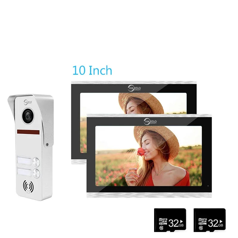 Wifi Intercom Tuya 7/10 Inch Video Tuya Smart Home video 2 doorbell System 1080P 160°Wired Doorbell Camera Full Touch Monitor